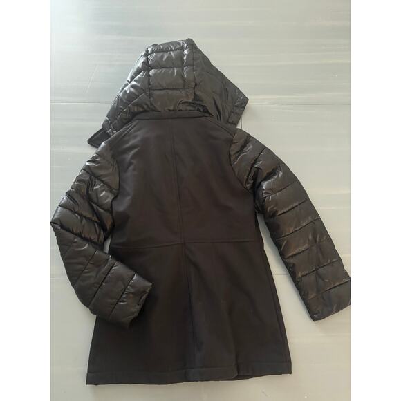 Michael Kors Jacket Girls 7/8 Black Rose Gold Zipper Fleece Lined Soft Shell - Picture 7 of 7